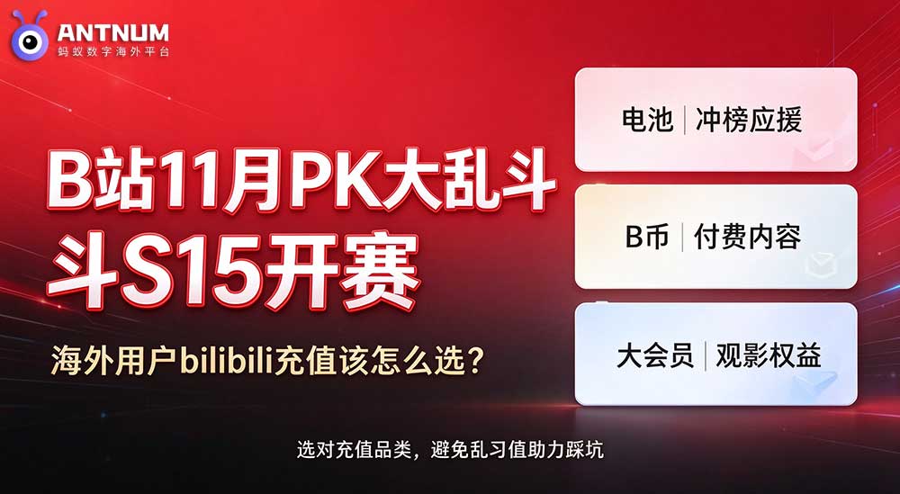 B 站 11 月 PK 大乱斗 S15 开赛，海外用户 bilibili 充值该怎么选？