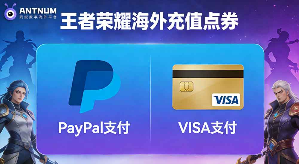 海外能使用PayPal/VISA等方式王者荣耀充值点劵吗？-ANTNUM蚂蚁数字
